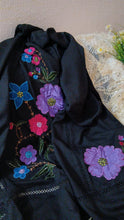 Black marina shawl embroidered