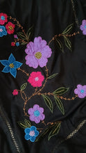 Black marina shawl embroidered