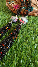 long size multilayered  beaded mala black and multi shade..